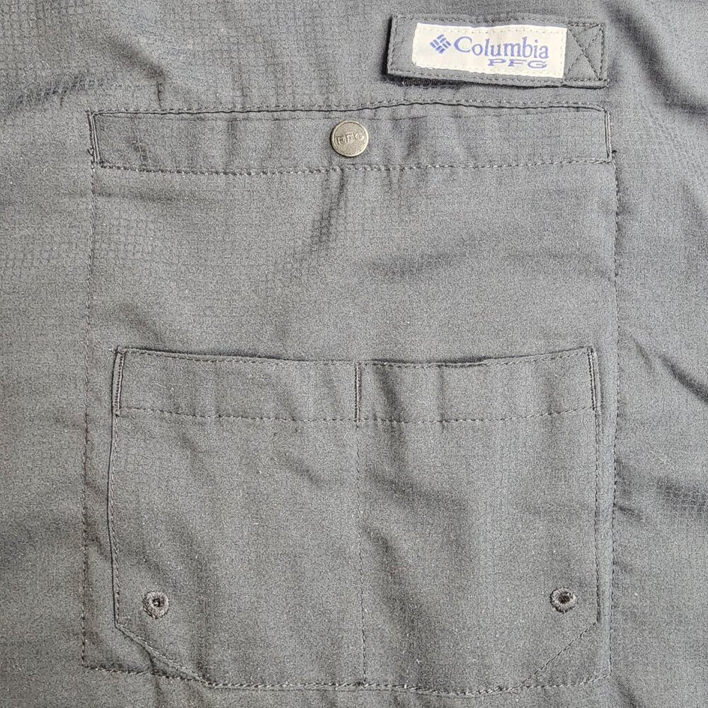 Columbia PFG Bahama Shirt Mens 5XT Tall Black Short Sleeve Vented Omni Shade - Picture 3 of 14